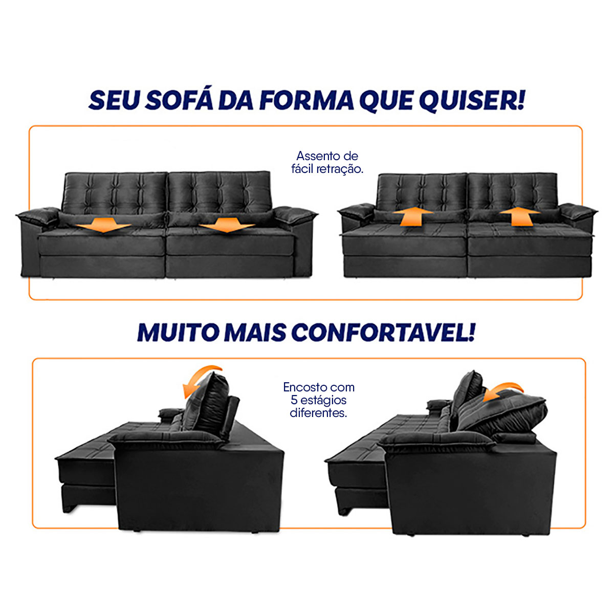 Retraia e Reclina Conforme Seu Ritmo