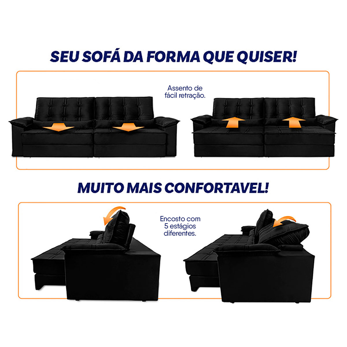 Retraia e Reclina Conforme Seu Ritmo