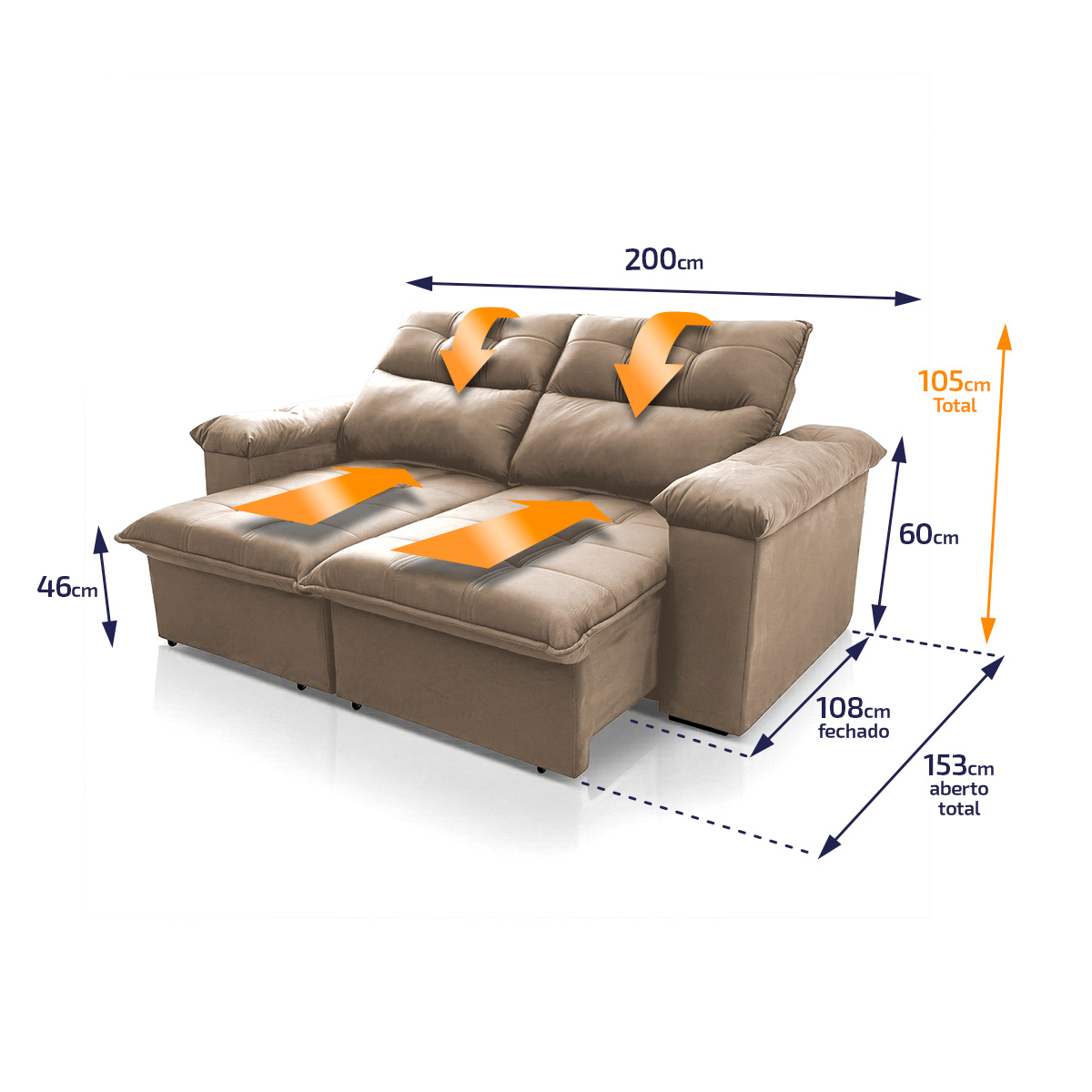 Estenda-se e Transforme em Cama de Luxo.