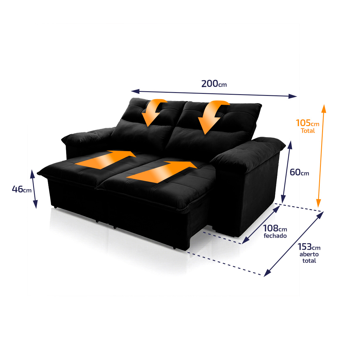 Estenda-se e Transforme em Cama de Luxo.
